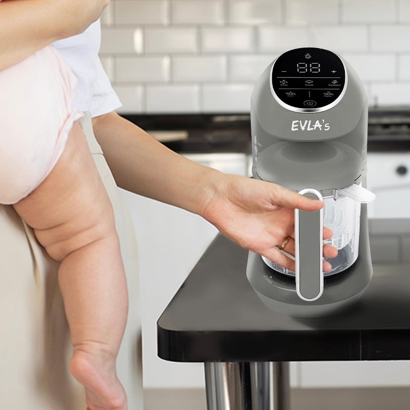 EVLA'S Replacement Stirring Cup & Blade with Steaming Basket for Baby Food Maker - Gray - Image 3
